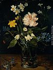 Glass Canvas Paintings - Still Life with Flowers in a Glass